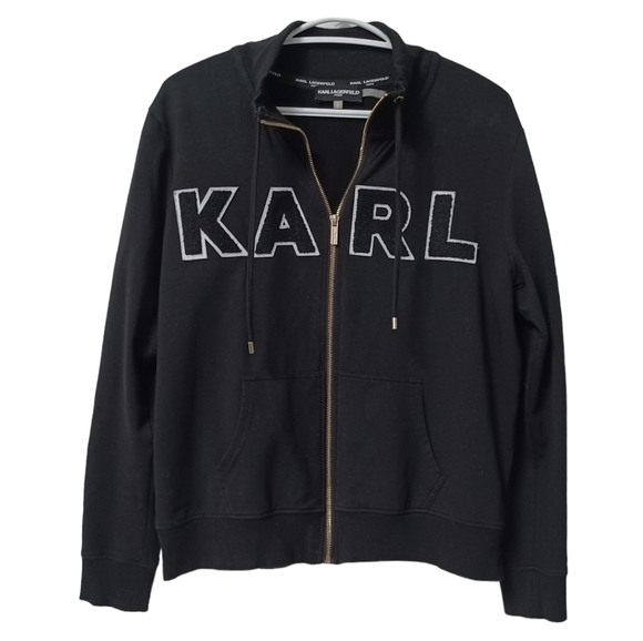 Karl Lagerfeld zip up jacket top sweater - Picture 5 of 9